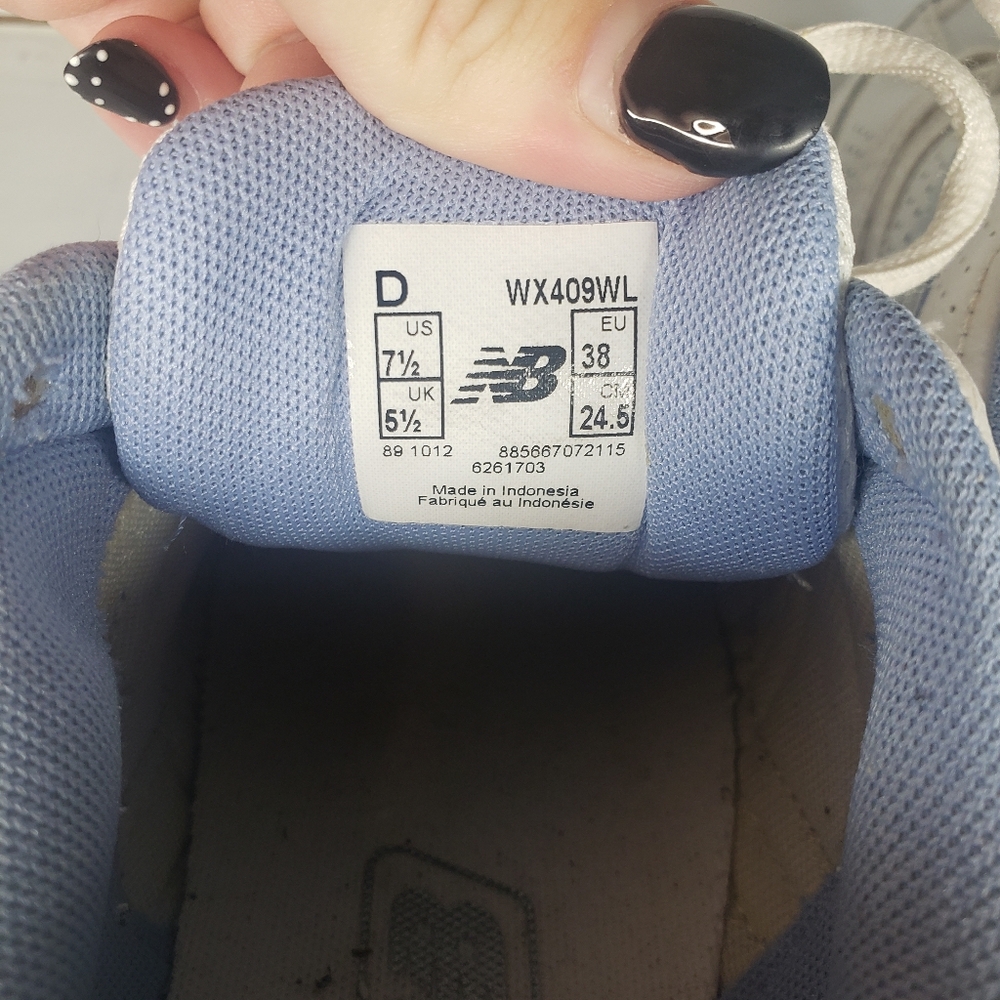 New Balance 409 Womens Sneakers White Blue Size 7.5 WX409WL Used 2012 - Picture 5 of 11